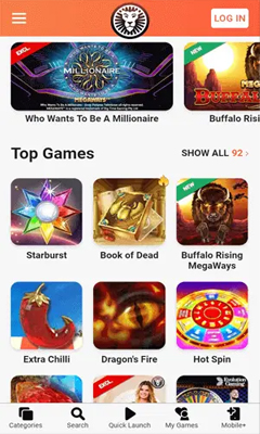 Casino mobile screenshot 1