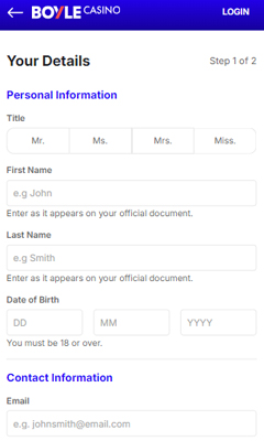 Casino mobile screenshot 2